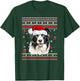Border collie Dog Christmas Pajama Ugly Christmas Sweater Men Women Kids T-Shirt - T-Shirt | Forest