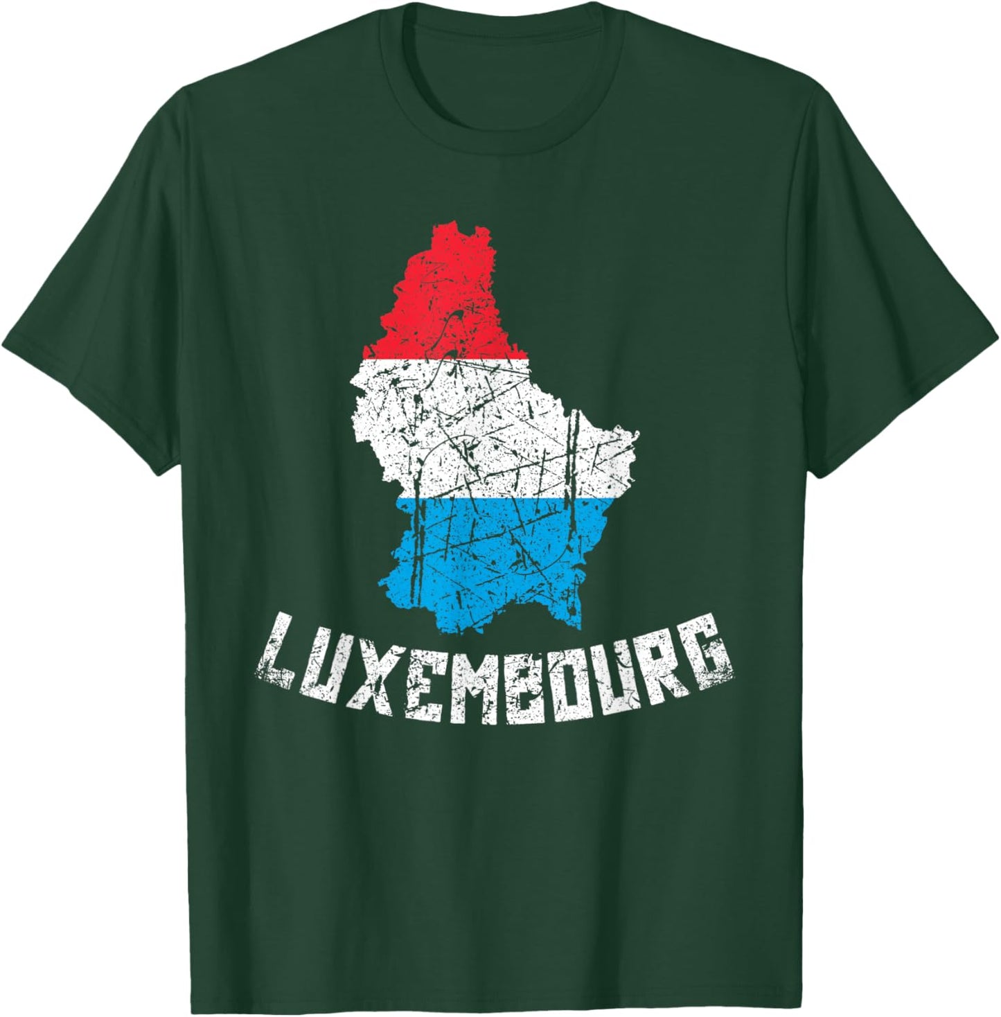 Luxembourg Flag Distressed Men Women Kids Luxembourger T-Shirt - T-Shirt | Forest