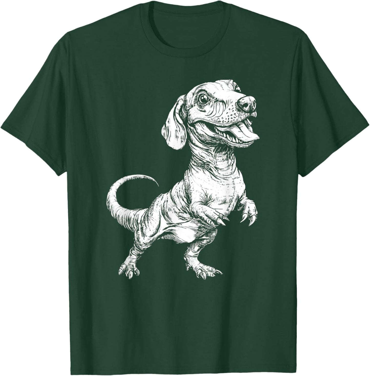 Dachshund Dog Dinosaur Tyrannosaurus Dachshund Saurus Dino T-Shirt - T-Shirt | Forest