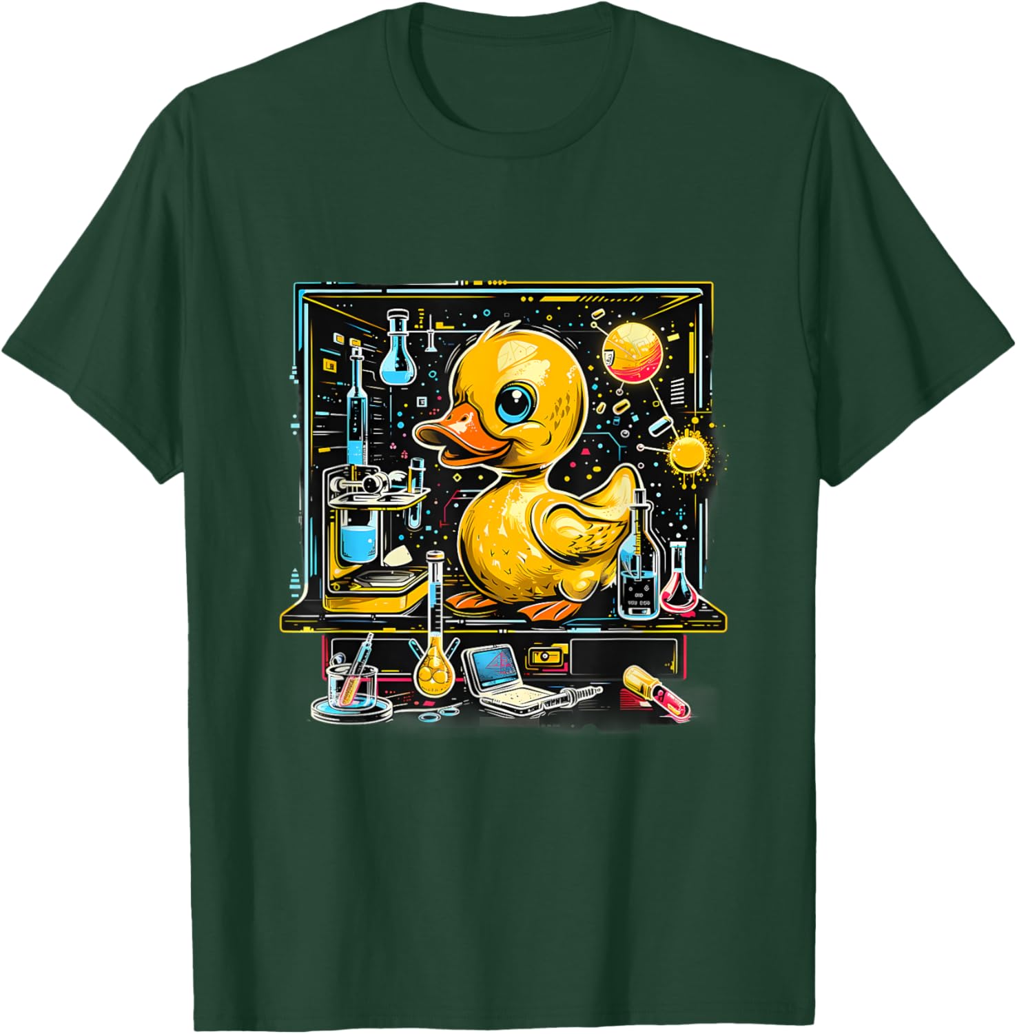 Rubber Duck Science Chemists Physics Teacher Rubber Duckie Women Kids T-Shirt - T-Shirt | Forest
