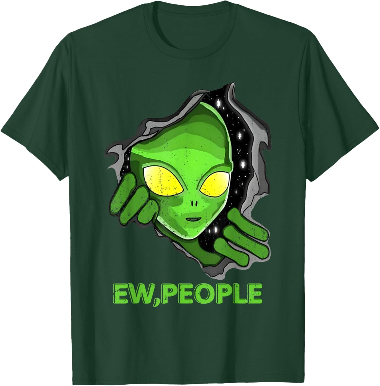 Alien Face Ew People Funny UFO Introvert Meme Men Women Kids T-Shirt - T-Shirt | Forest
