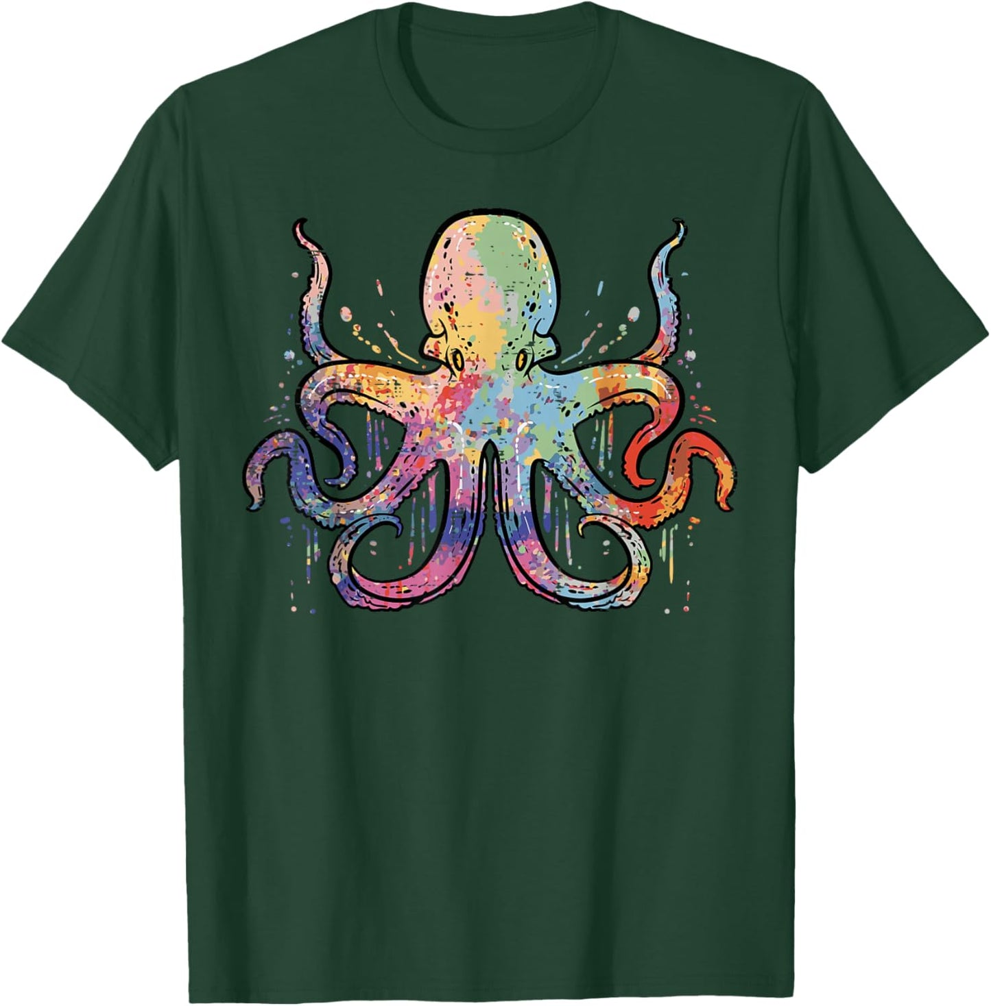 Colorful Octopus Cephalopod Animal Women Girls Kids Toddler T-Shirt - T-Shirt | Forest