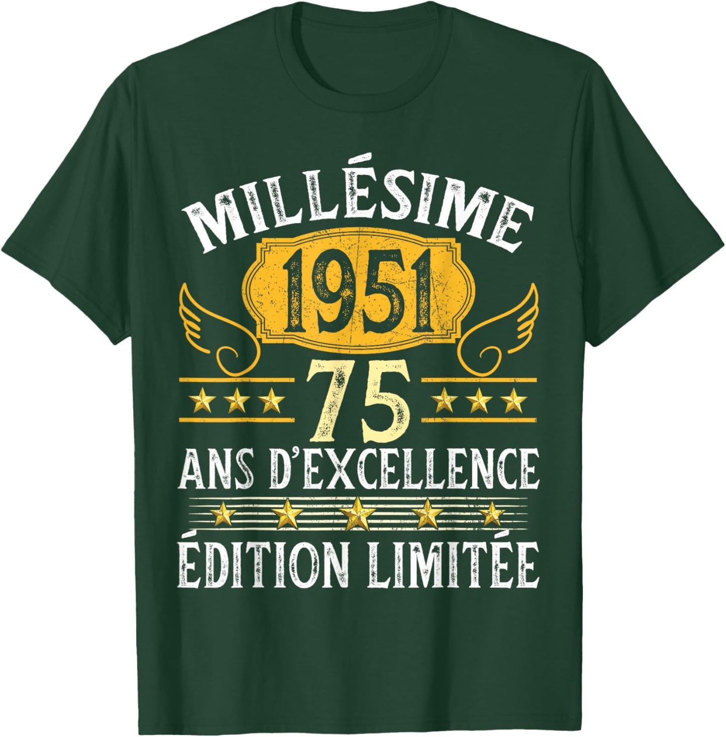 Vintage 1951 75 Years Birthday Man Woman Vintage 1951 T-Shirt - T-Shirt | Forest