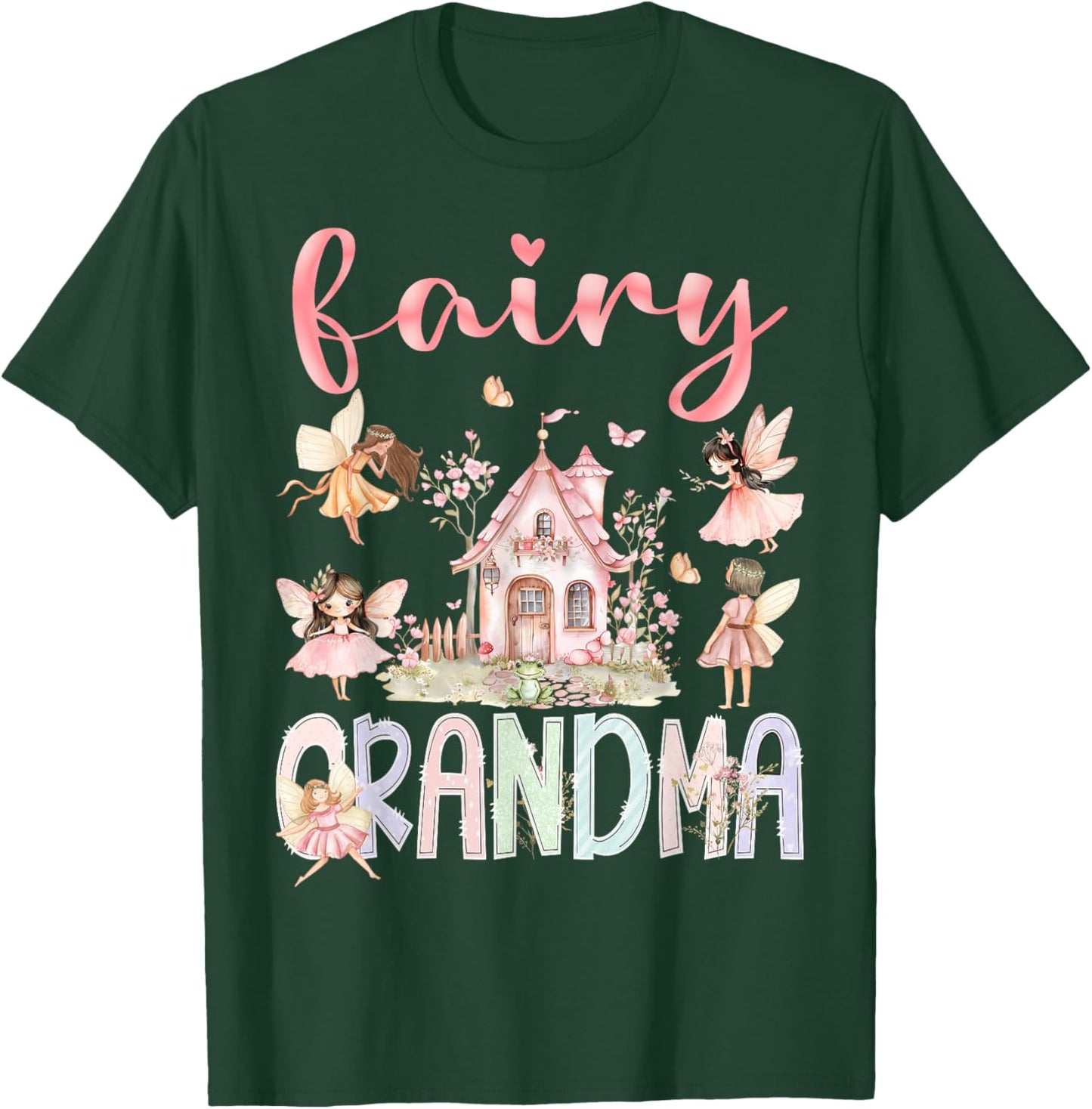 Fairy Grandma Magical Floral Funny Birthday Girl Fairytale T-Shirt - T-Shirt | Forest