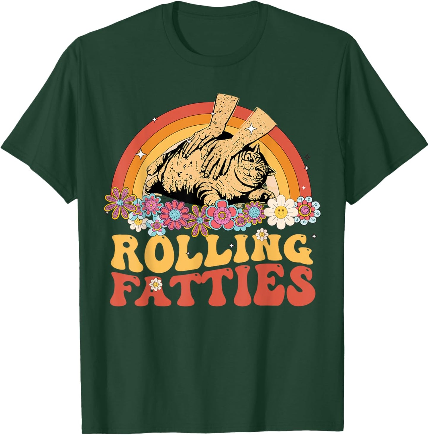 Funny Fat Kitten Cat Rolling Fatties Cute Kitty Owner Women T-Shirt - T-Shirt | Forest