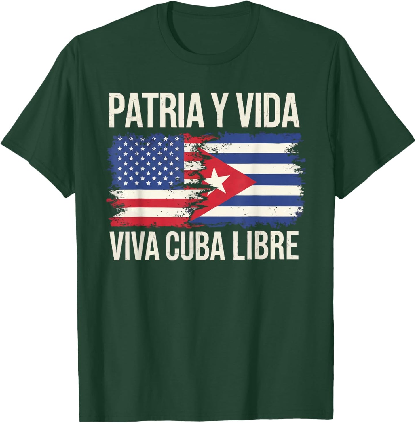 Half Cuban Half American Country USA Flag Cuba America T-Shirt - T-Shirt | Forest