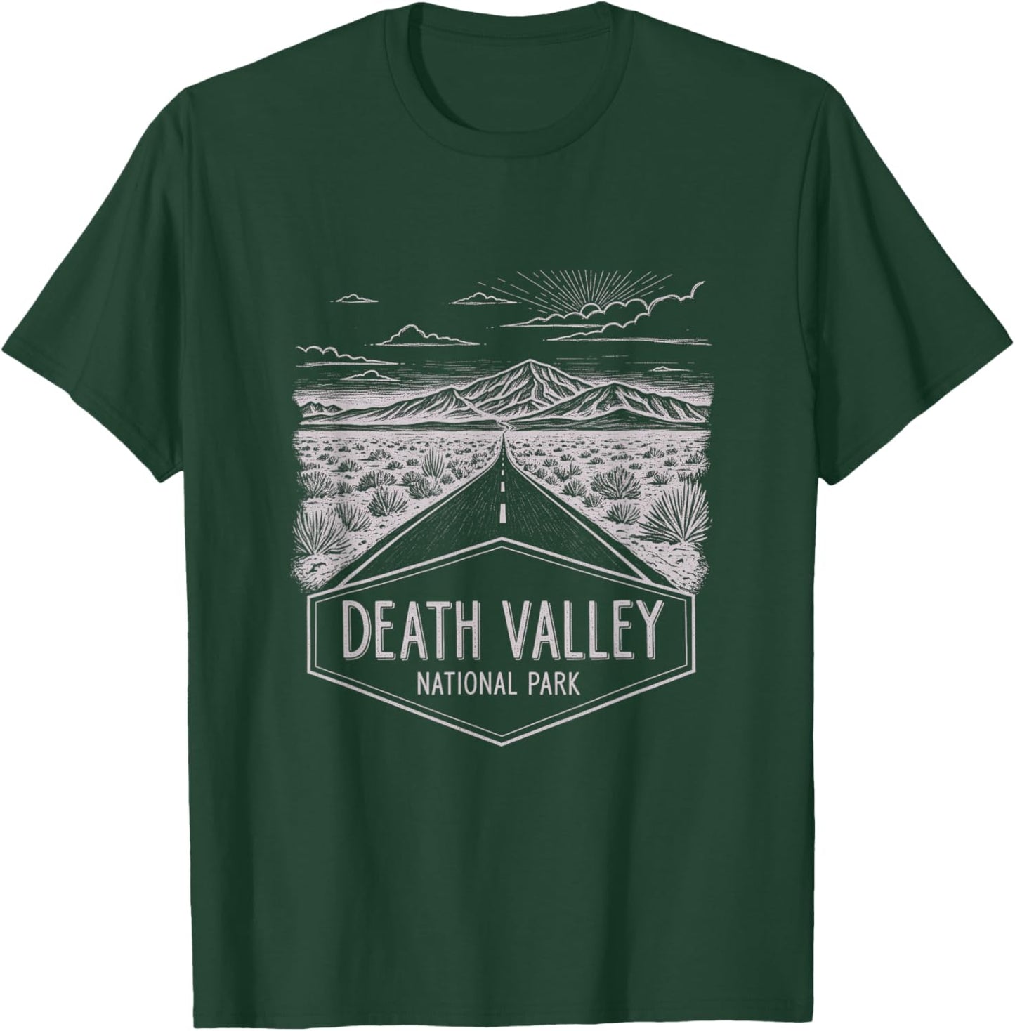 Vintage Death Valley National Park California Sketch Design T-Shirt - T-Shirt | Forest