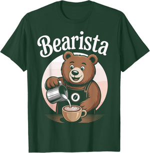 Bearista Bear Funny Coffee Barista T-Shirt - T-Shirt | Forest