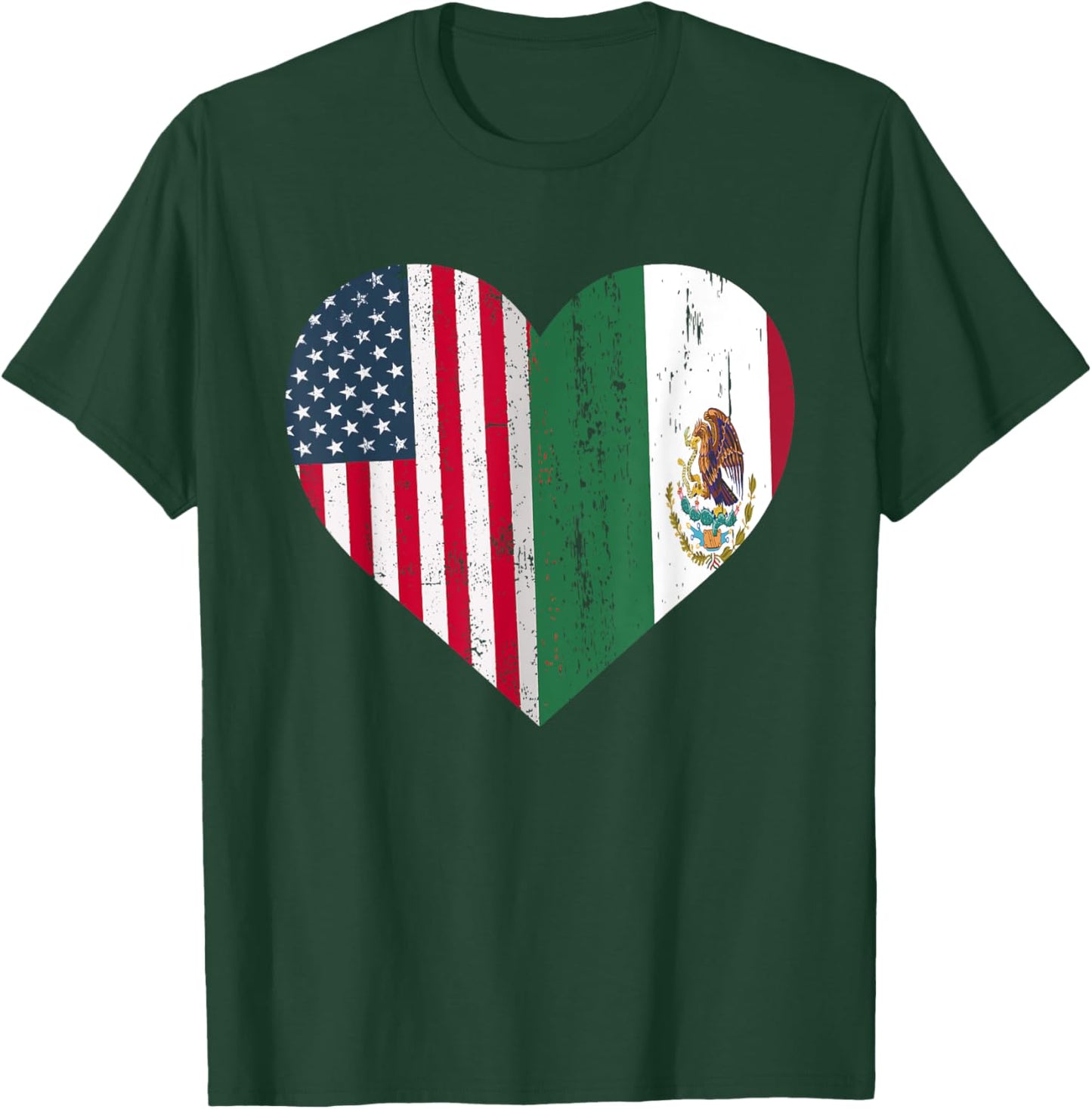 Mexico US Flag Patriot Mexican Flag American Flag T-Shirt - T-Shirt | Forest