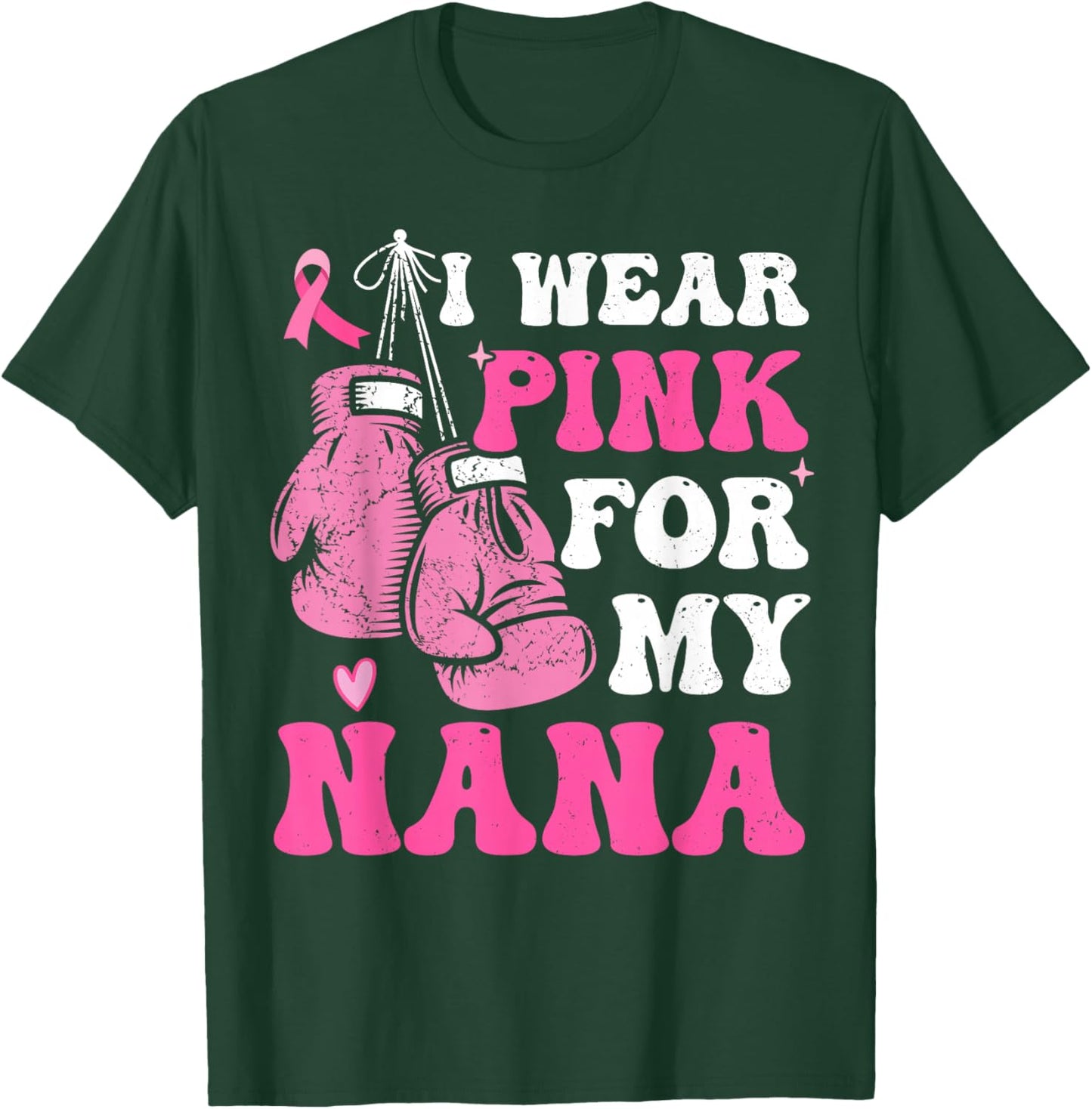 I Wear Pink For My Nana Breast Cancer Awareness Grandma Kids T-Shirt - T-Shirt | Forest