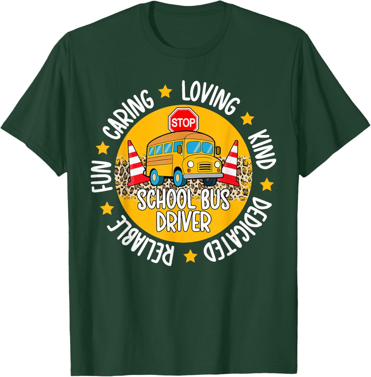 School Bus Driver Appreciation Circle Bus Drivers T-Shirt - T-Shirt | Forest