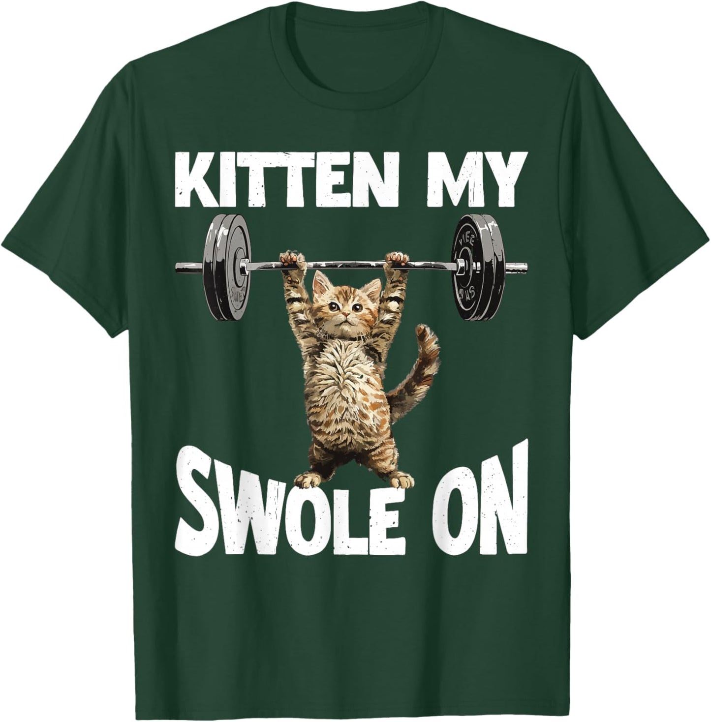 Kitten My Swole On Cute Gym Workout T-Shirt - T-Shirt | Forest