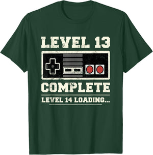 Level 13 Complete Retro Vintage 13th Birthday Gamer Gaming T-Shirt - T-Shirt | Forest