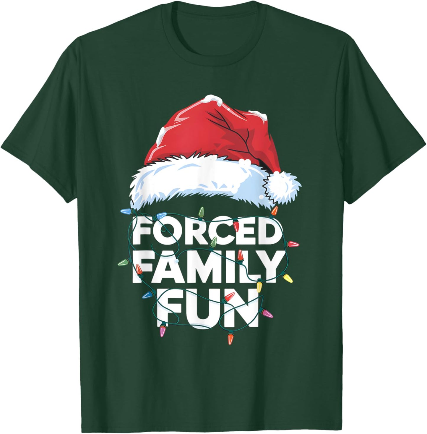 Forced Family Fun Sarcastic Christmas Funny T-Shirt - T-Shirt | Forest