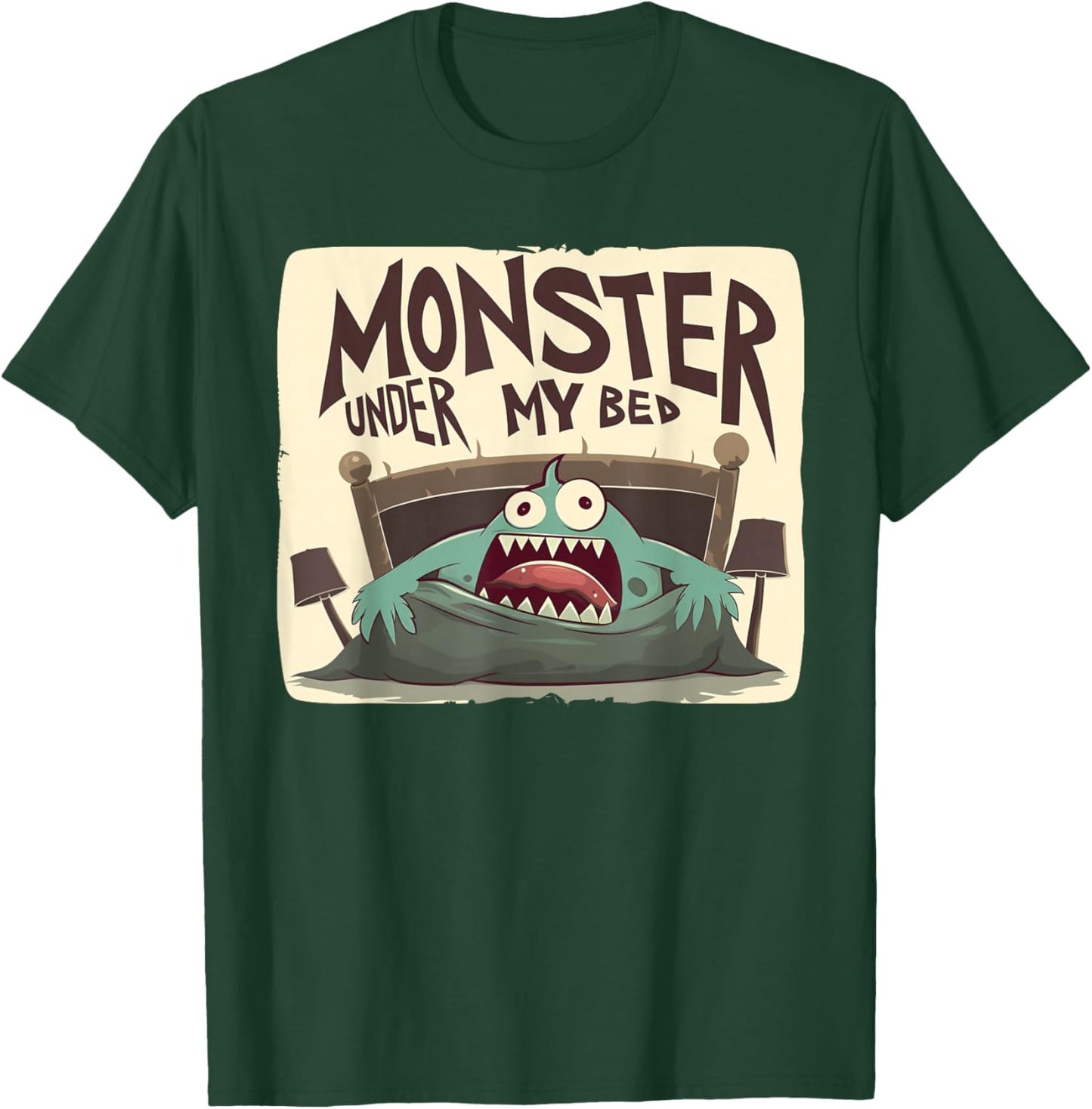 Funny scared Monster under Bed in Children's Room Costume T-Shirt - T-Shirt | Forest