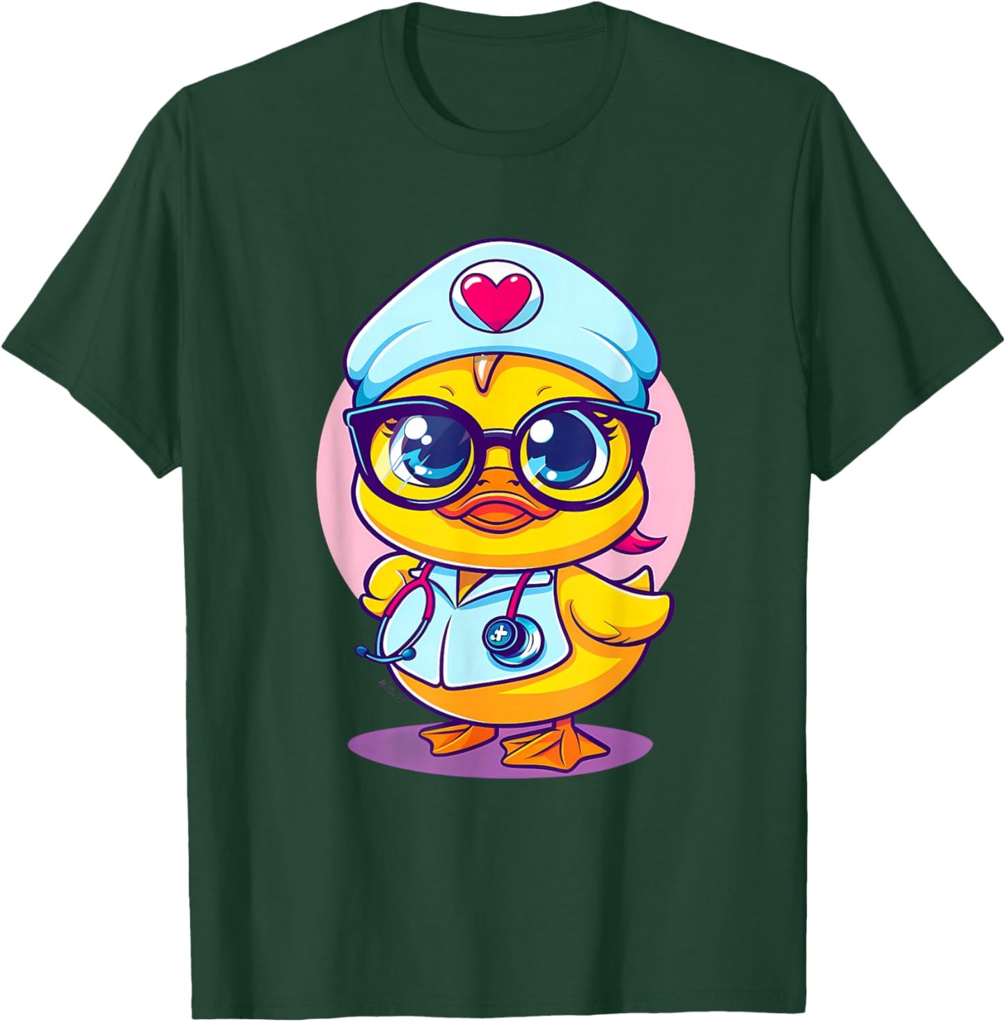 Rubber Duck Nurse Medical Rubber Duck Stethoscope Nursing T-Shirt - T-Shirt | Forest
