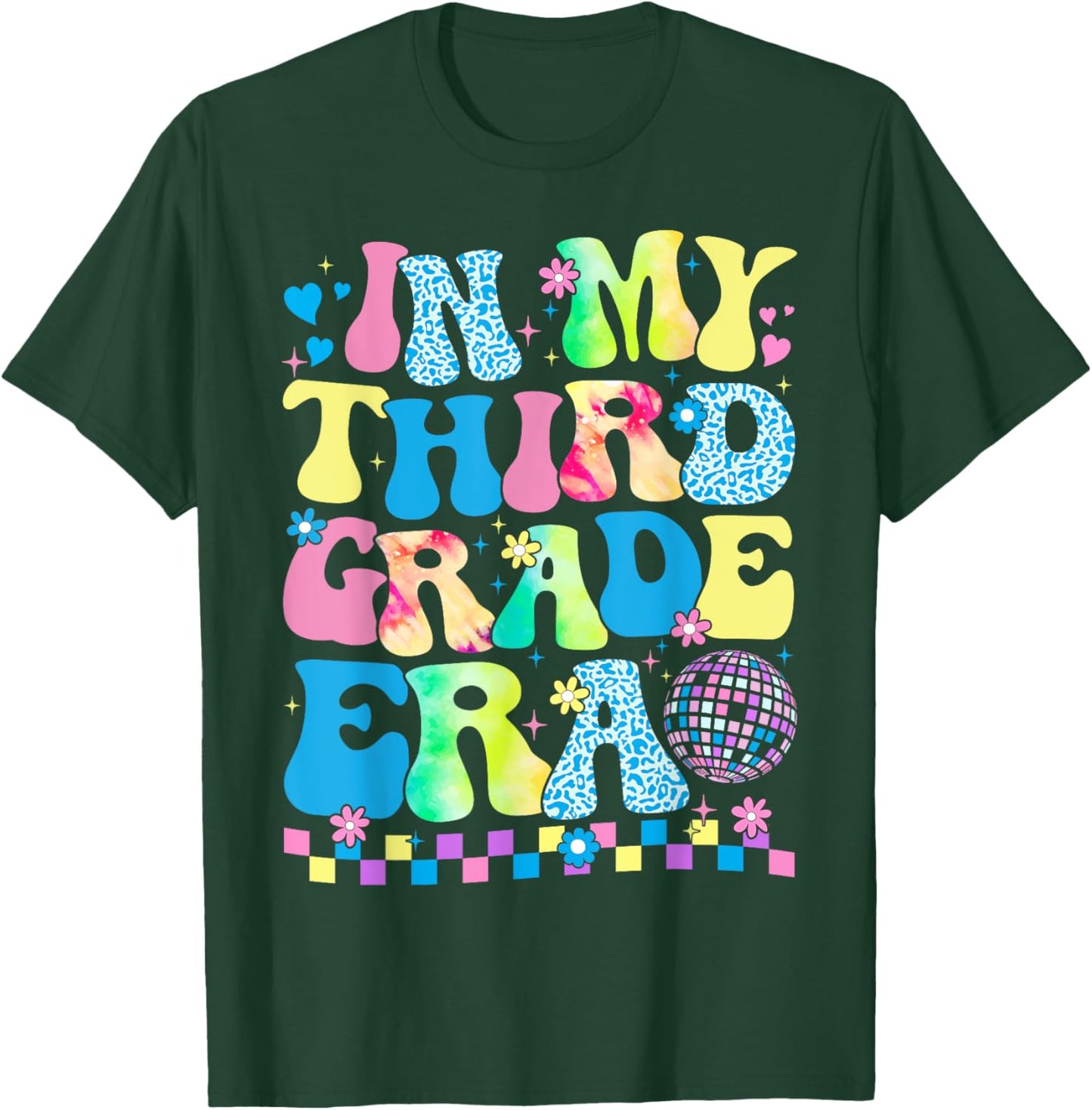 In My Third Grade Era Groovy Back To School Teachers Kids T-Shirt - T-Shirt | Forest