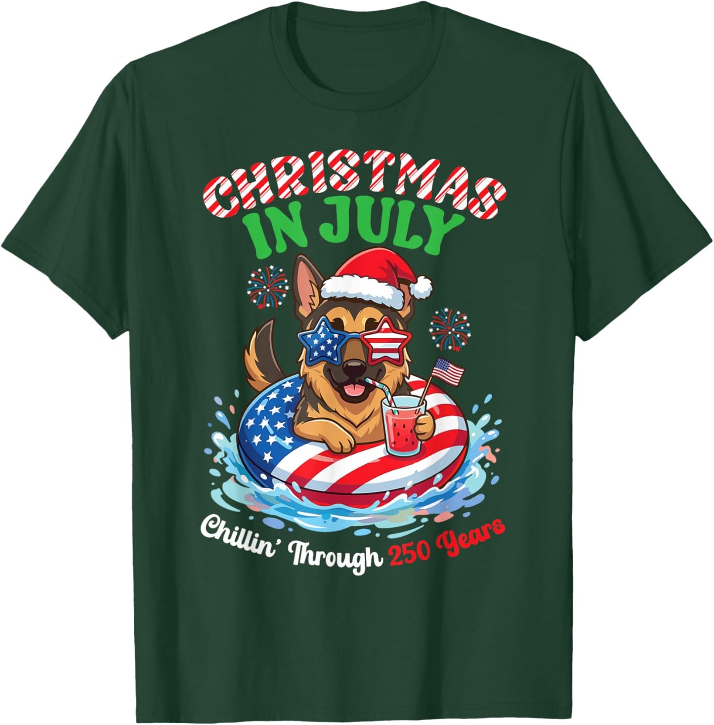 Christmas uly German Shepherd Dog Chillin Through 250 Yrs T-Shirt - T-Shirt | Forest