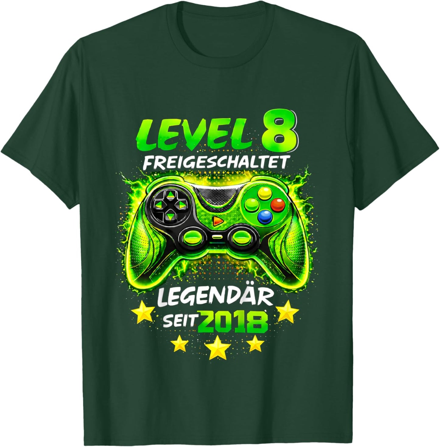 Children's Level 8 Birthday Boy Gamer Funny 2018 8th Birthday T-Shirt - T-Shirt | Forest
