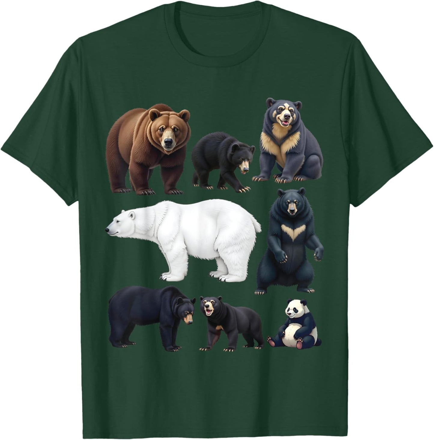 Types of Bears Wildlife Animal Lovers Nature Explorer T-Shirt - T-Shirt | Forest