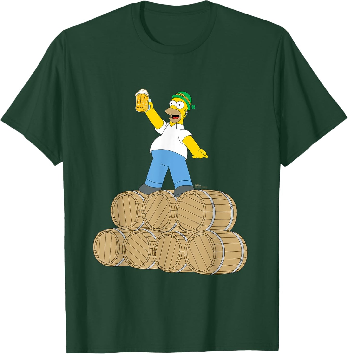 NEW The Simpsons St. Patrick's Day Homer Duff Beer Barrels T-Shirt - T-Shirt | Forest
