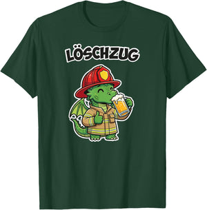 Feuerwehr Drache mit Bier Löschzug - Lustiges Feuerwehrteam T-Shirt - T-Shirt | Forest