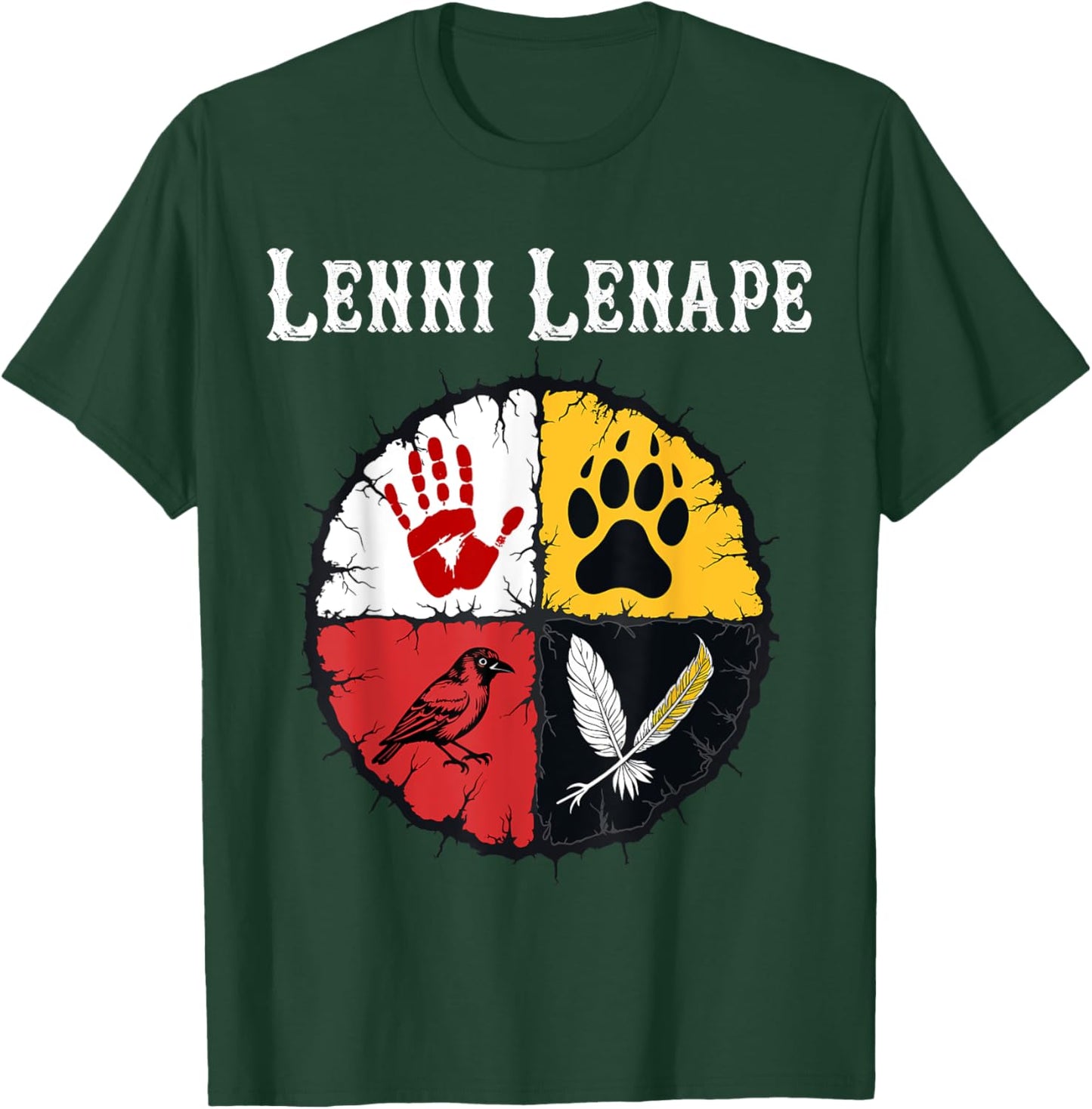 Lenni Lenape Delaware Native American Medicine Wheel T-Shirt - T-Shirt | Forest