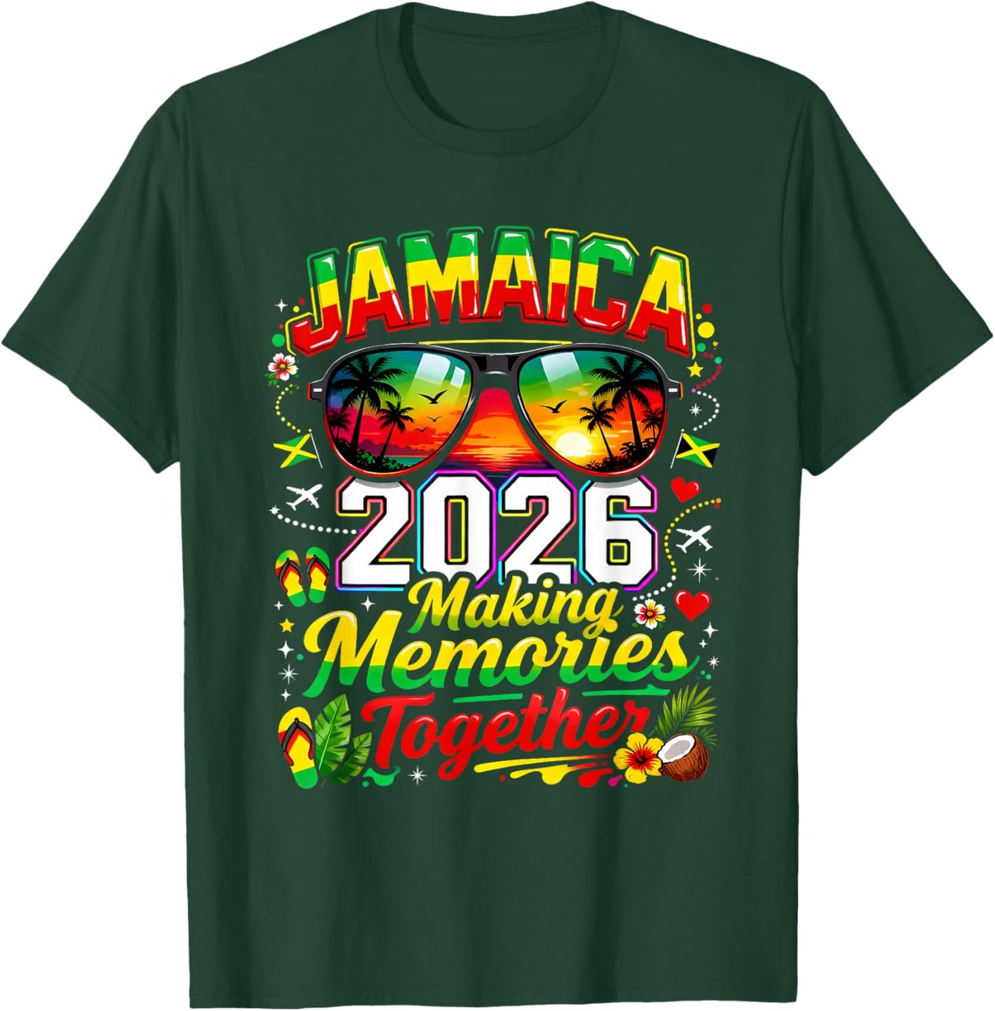 Jamaica 2026 Tropical Family Vacation Making Memories T-Shirt - T-Shirt | Forest