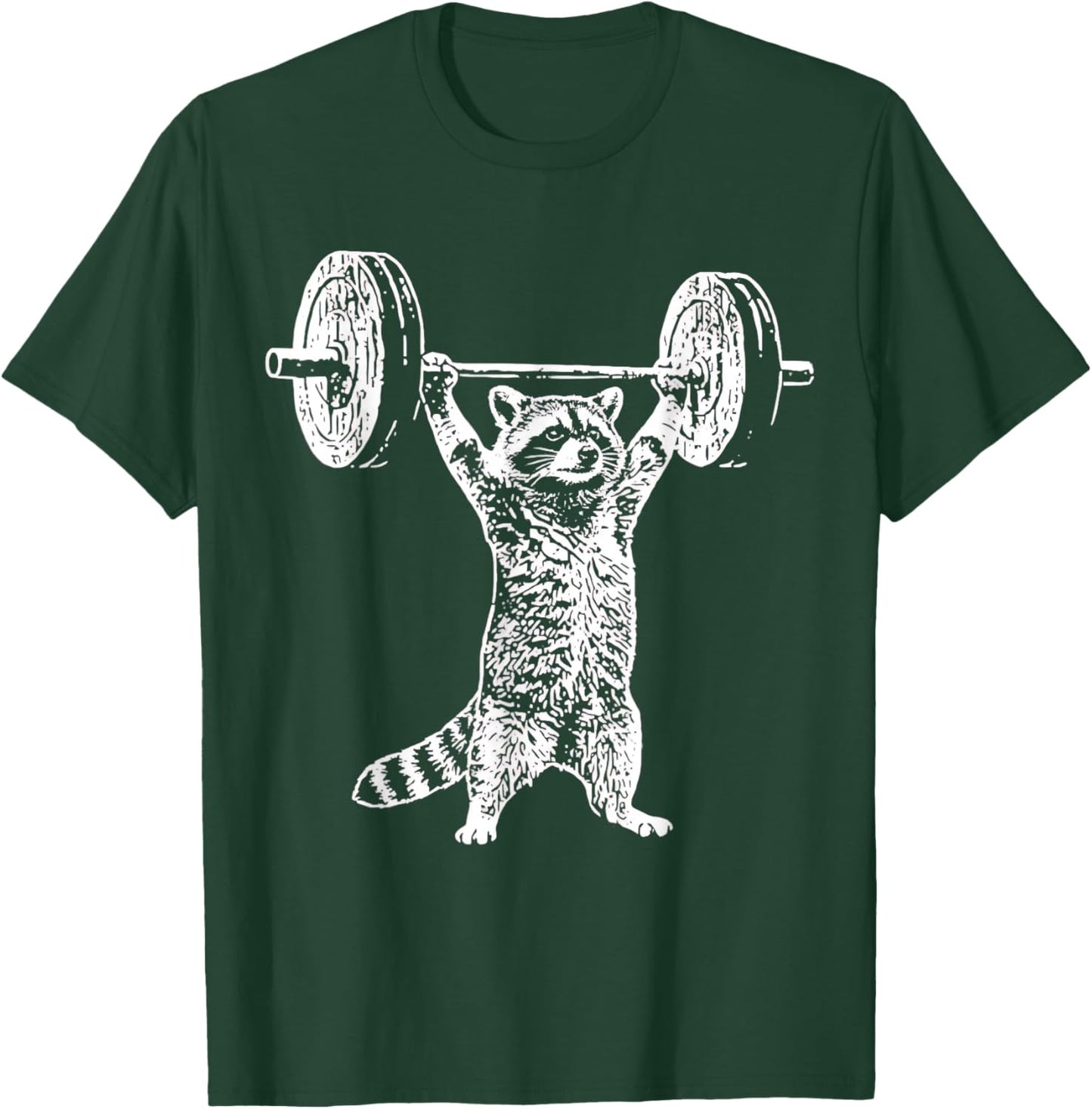 Vintage Retro Gewichtheben Gym Waschbär Kreuzheben Lustig T-Shirt - T-Shirt | Forest