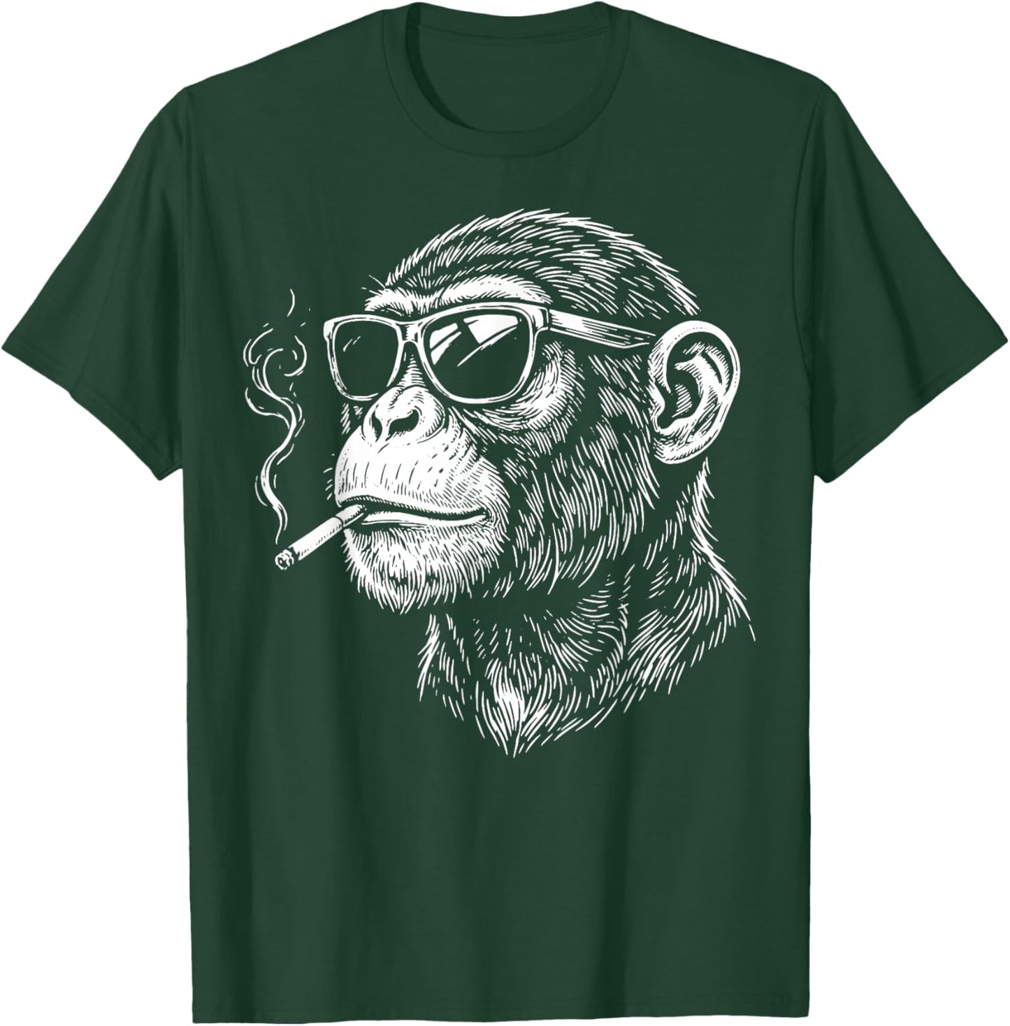 Monkey Smoking Cigarette T-Shirt - T-Shirt | Forest