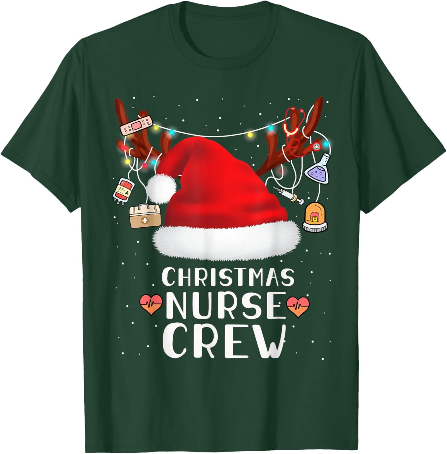 Nurse Crew Christmas Cute Merry Xmas Party Crew Women T-Shirt - T-Shirt | Forest