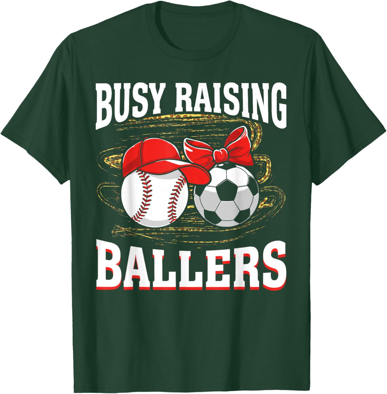 Busy Raising Ballers baseball soccer mom leopard women T-Shirt - T-Shirt | Forest