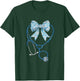 Toile Nurse Bow Blue Coquette Nurse Stethoscope Bow T-Shirt - T-Shirt | Forest