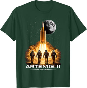 Artemis Launch to The Moon Astronaut Explorer T-Shirt - T-Shirt | Forest