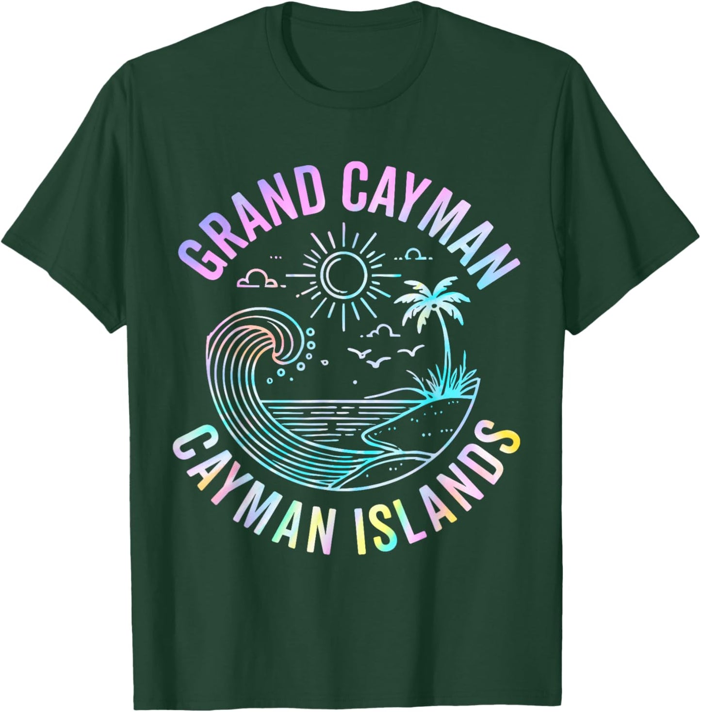 Tie Dye Grand Cayman Souvenirs Cayman Island Sunset Beach T-Shirt - T-Shirt | Forest
