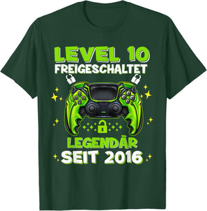 Level 10 Years Birthday Shirt Boy Gamer 2016 Birthday T-Shirt - T-Shirt | Forest