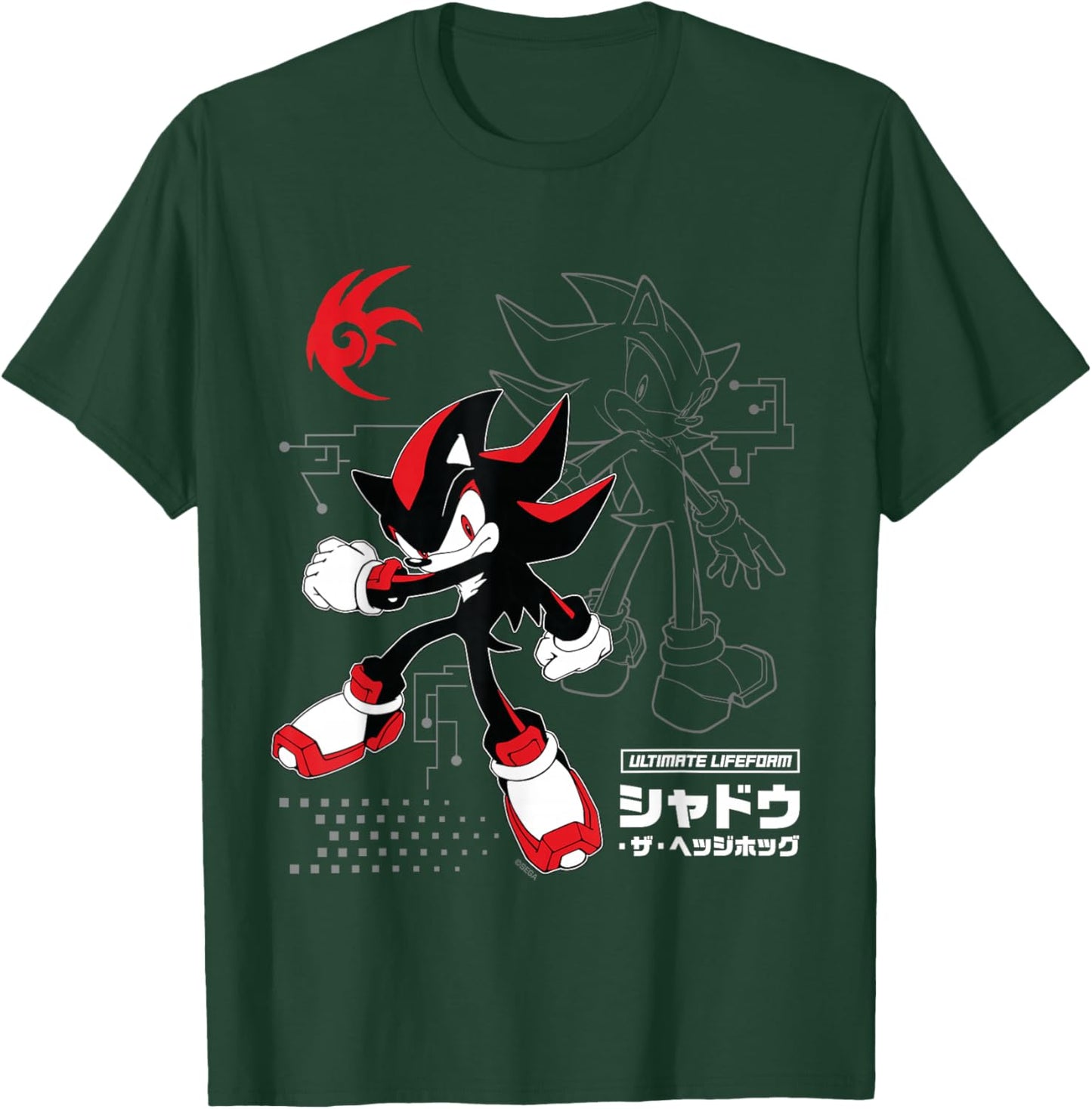 Sonic the Hedgehog Shadow Red Strike Action Pose T-Shirt - T-Shirt | Forest