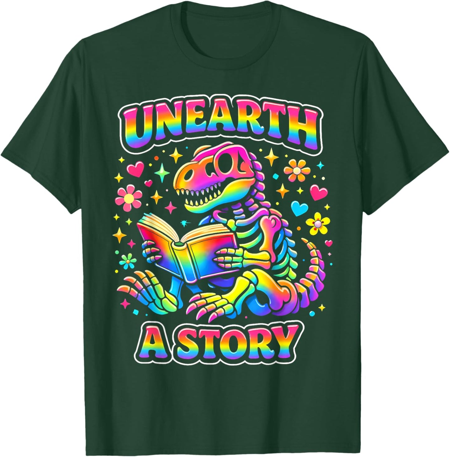 Unearth A Story T-Rex 2026 Summer Reading 2026 Archeologist T-Shirt - T-Shirt | Forest