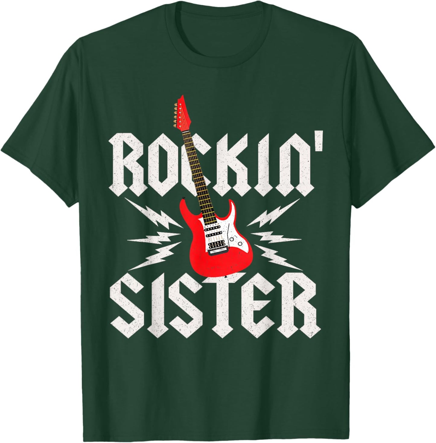 Sister Rockin One Birthday Family Matching Rock Guitar T-Shirt - T-Shirt | Forest