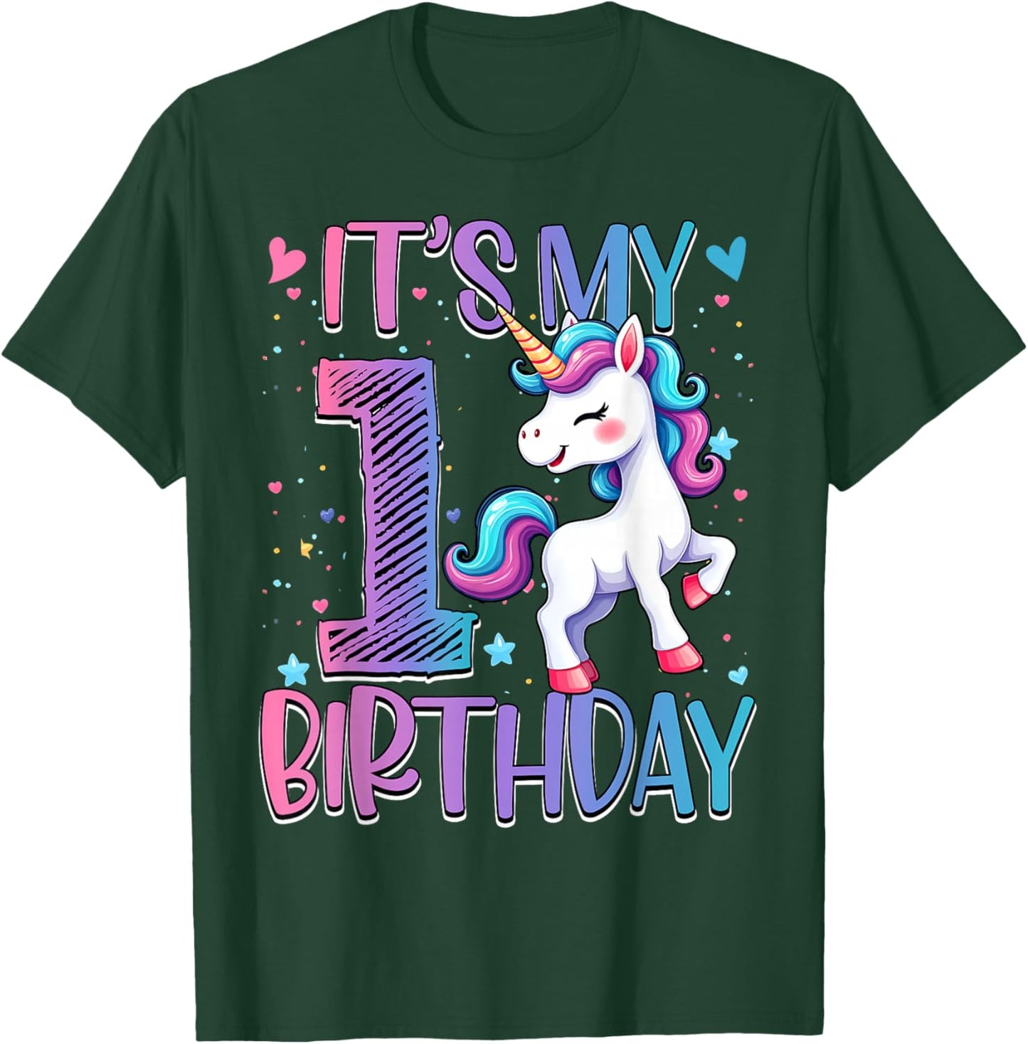 It’s My 1st Birthday Unicorn Outfit for 1 Year Old Girls T-Shirt - T-Shirt | Forest