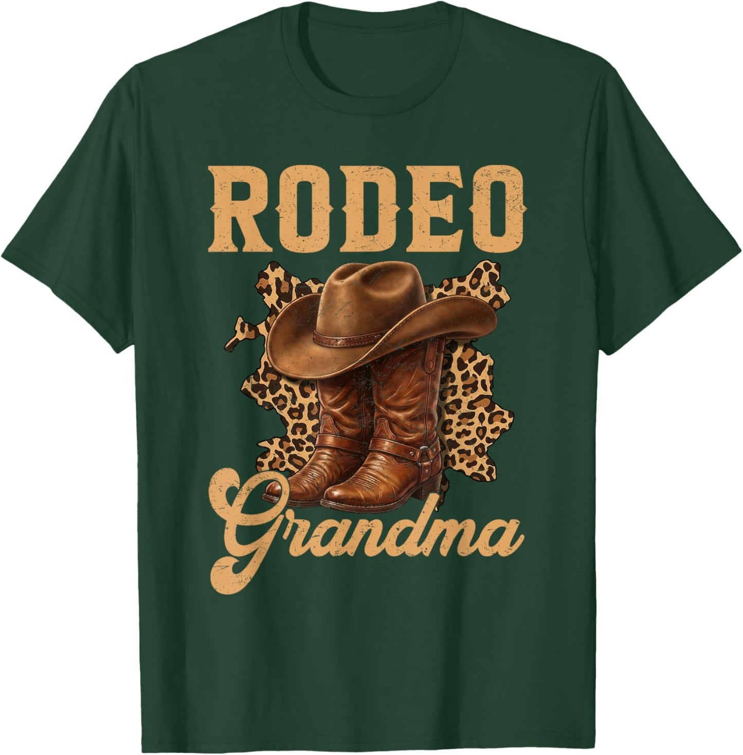 Rodeo Grandma Leopard Western Family Birthday Boy Girl T-Shirt - T-Shirt | Forest