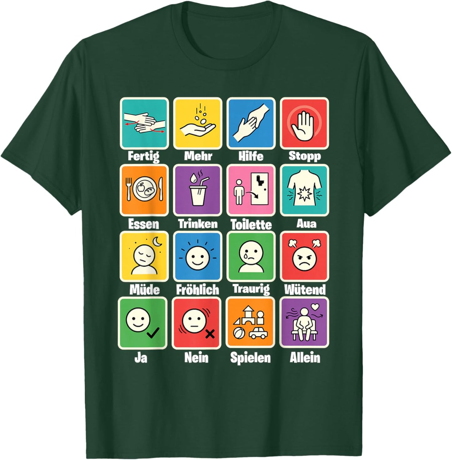 Autism Nonverbal Communication Aid AAC Speech Therapy Teacher T-Shirt - T-Shirt | Forest