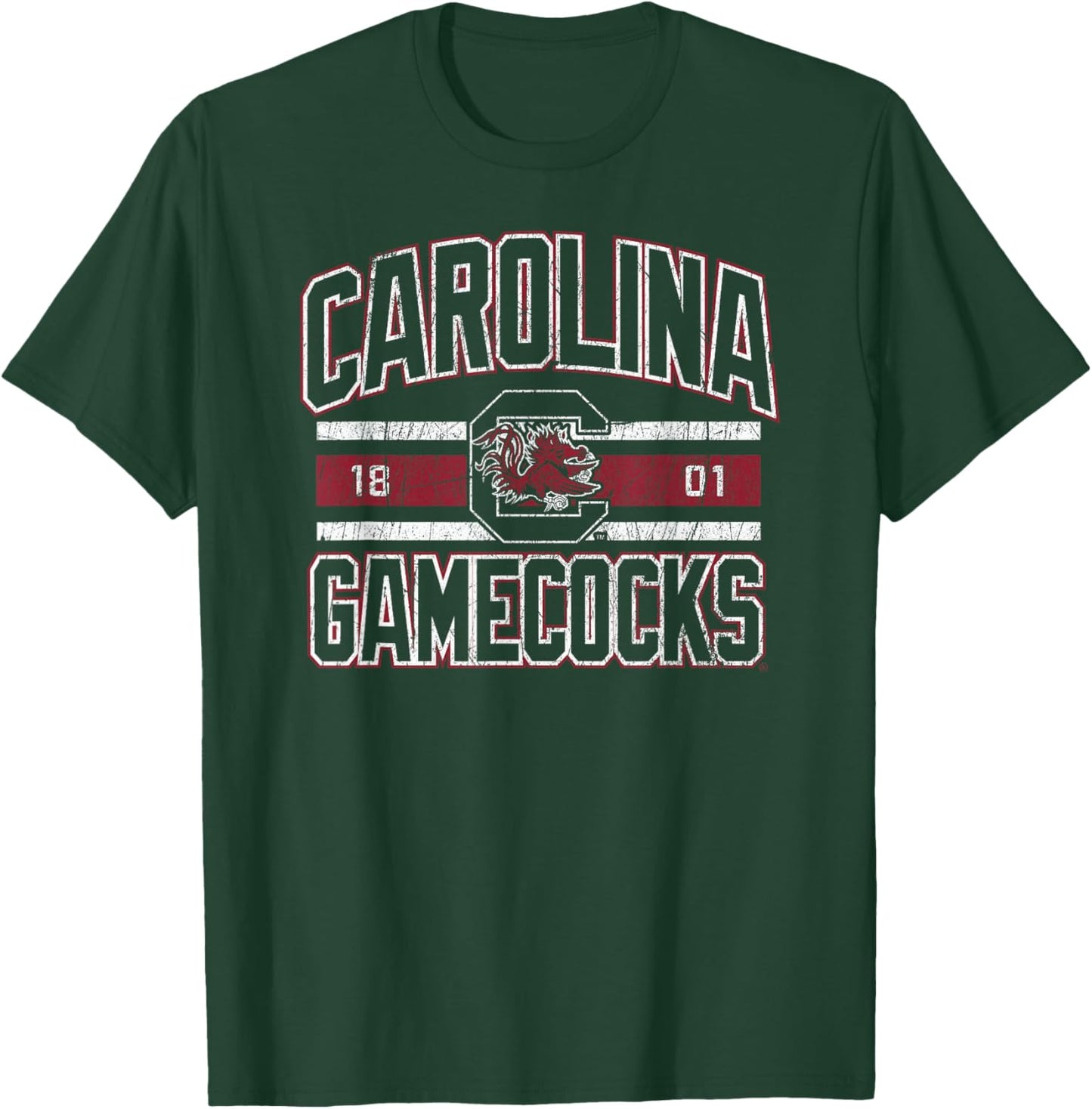 South Carolina Gamecocks Vintage Stripe Officially Licensed T-Shirt - T-Shirt | Forest