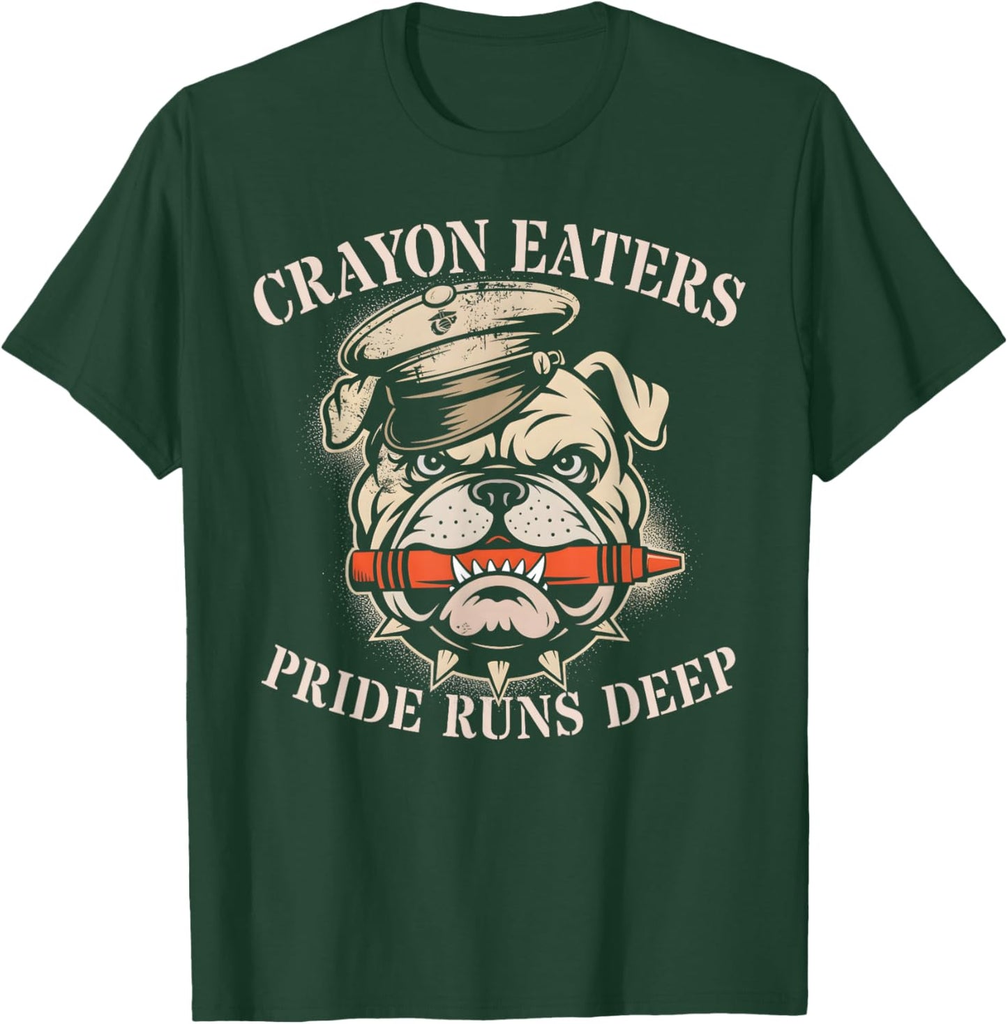 Sarcastic Crayon Eaters Pride Runs Deep Soldier Dad Jarhead T-Shirt - T-Shirt | Forest