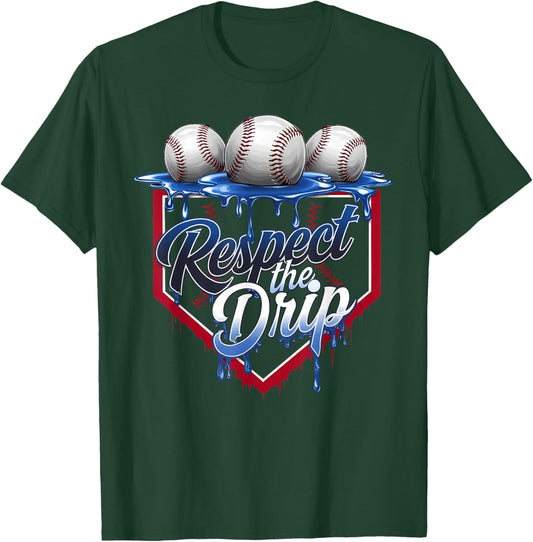 Baseball Drip Boys Ice Cream Drip Youth Respect The Drip T-Shirt - T-Shirt | Forest