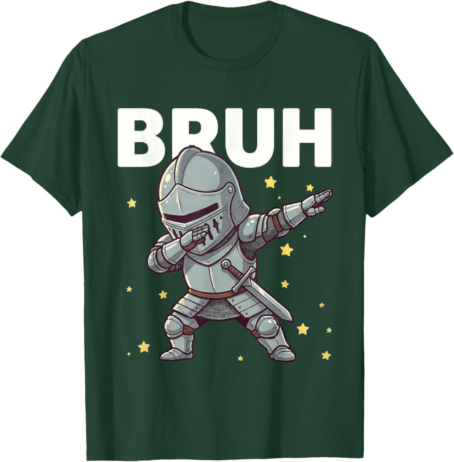 Bruh Funny Dabbing Knight Kids Boys Medieval Lover T-Shirt - T-Shirt | Forest
