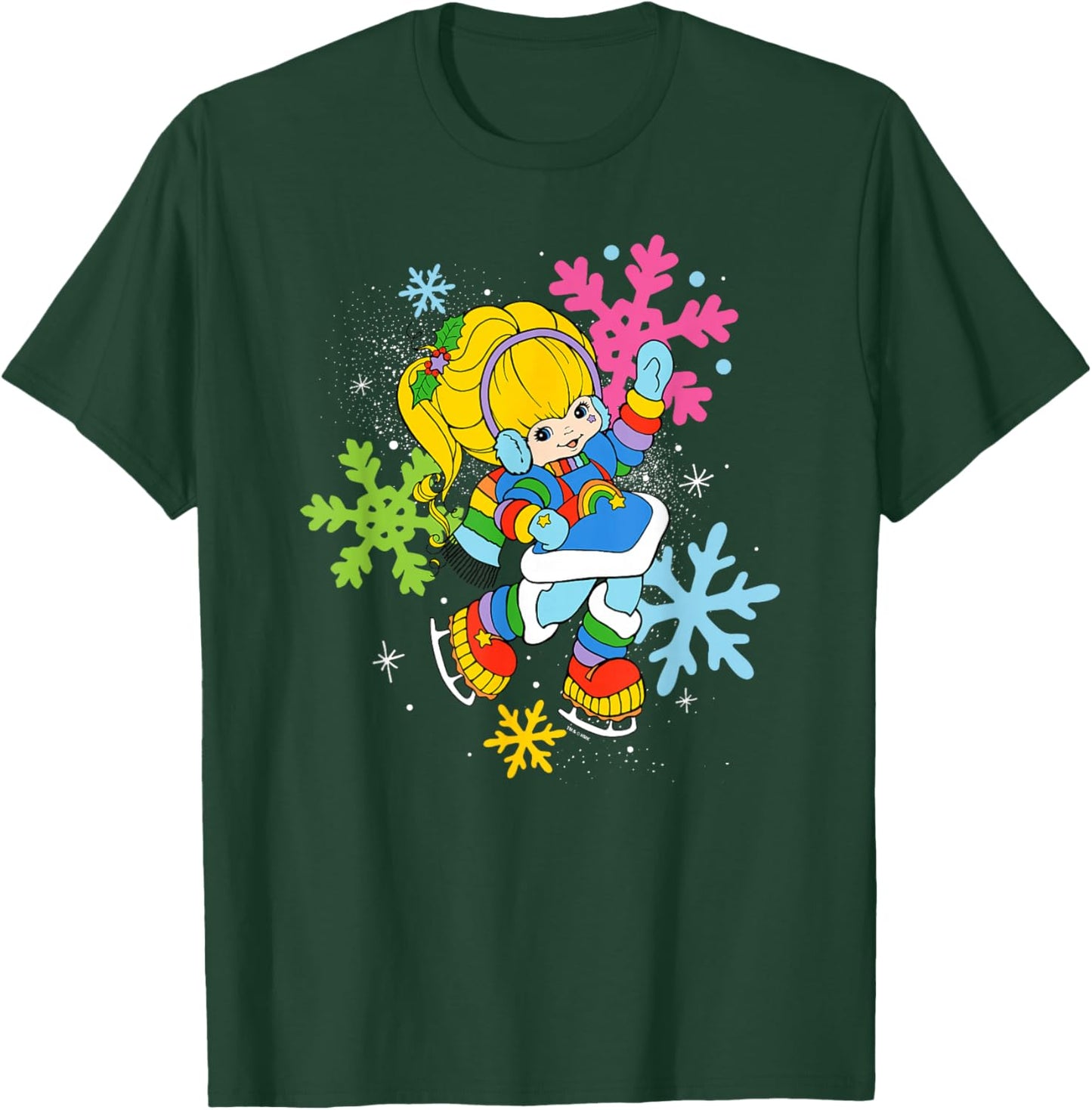Rainbow Brite Christmas Colorful Snowflakes Portrait T-Shirt - T-Shirt | Forest