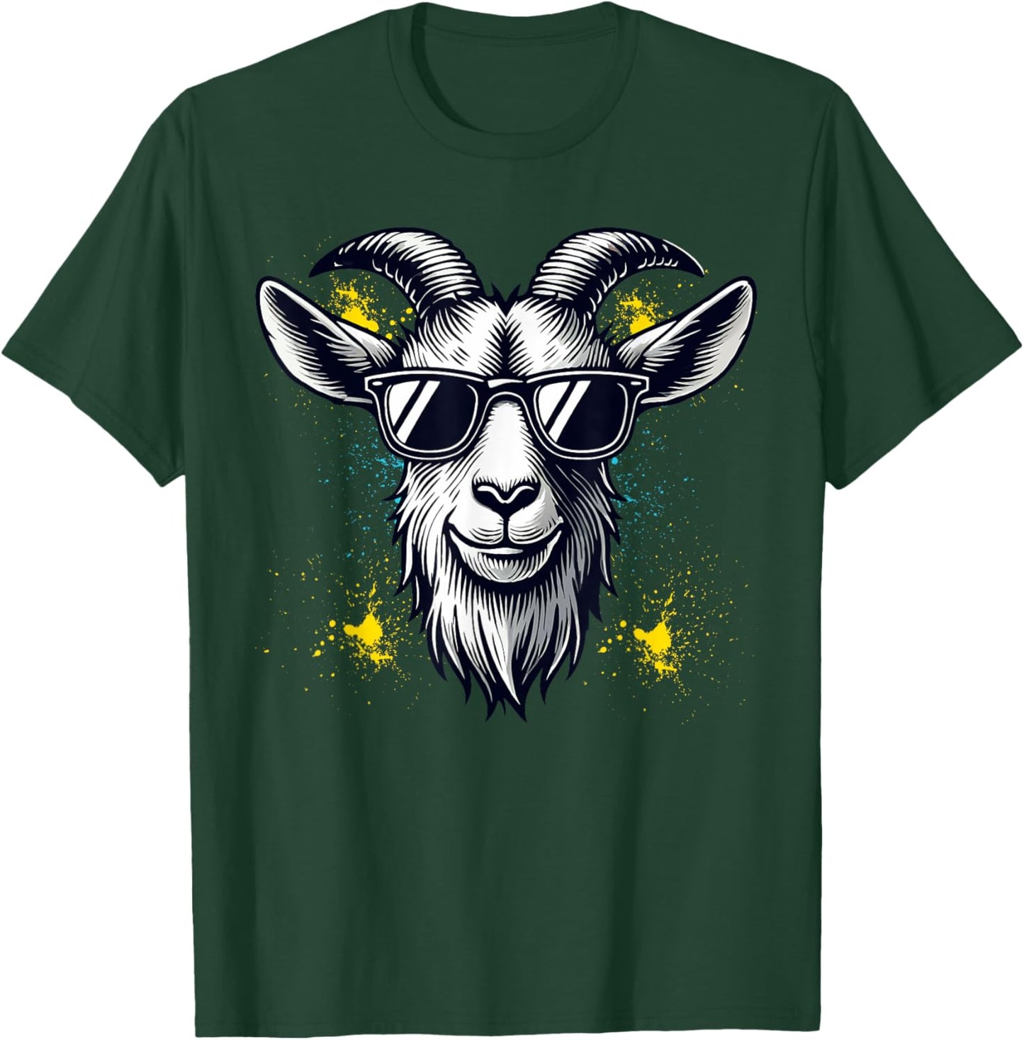 Goat Sunglasses Graphic T-Shirt - T-Shirt | Forest