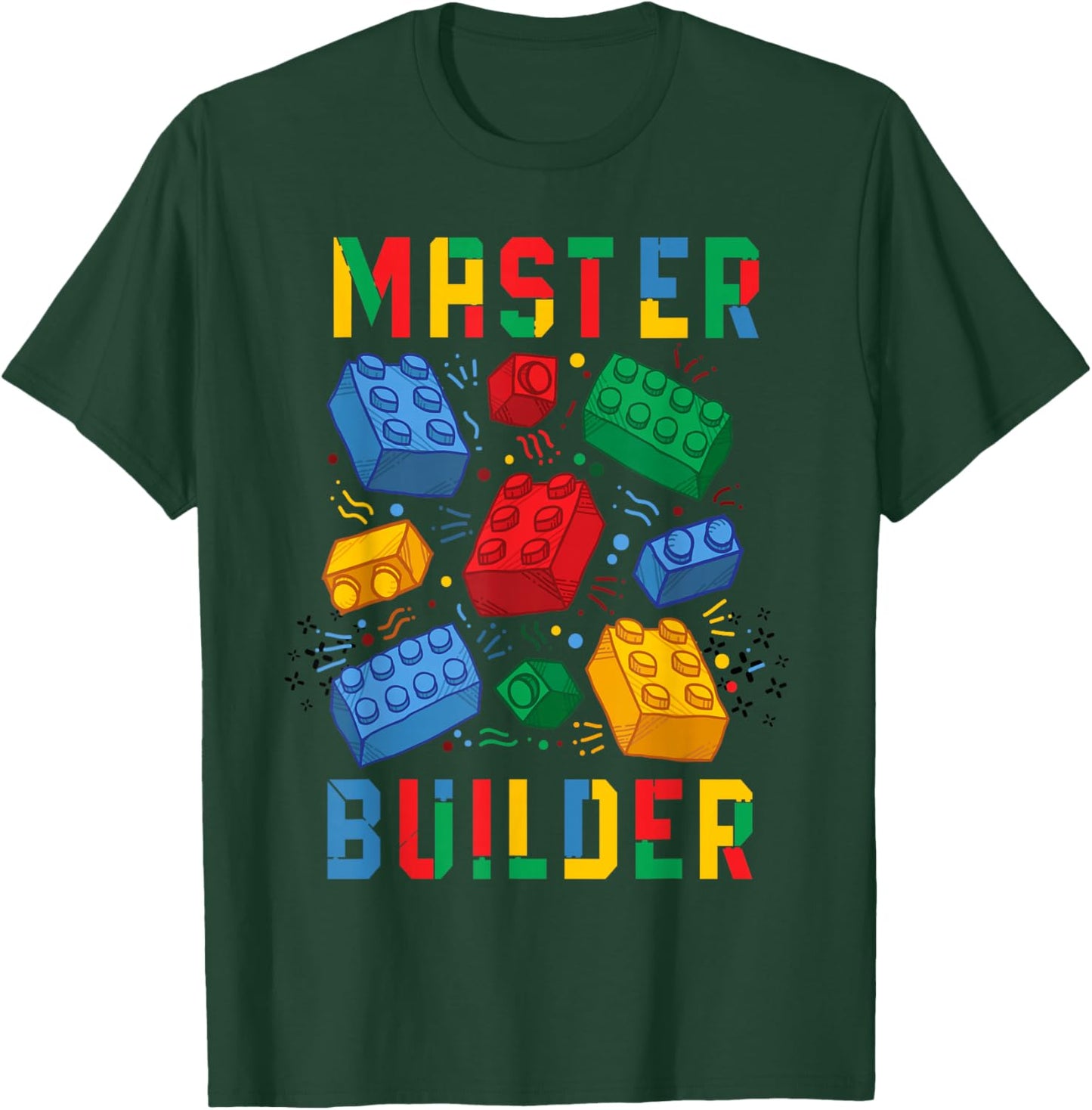 Brick Builder Funny Blocks Building Master Builder T-Shirt - T-Shirt | Forest