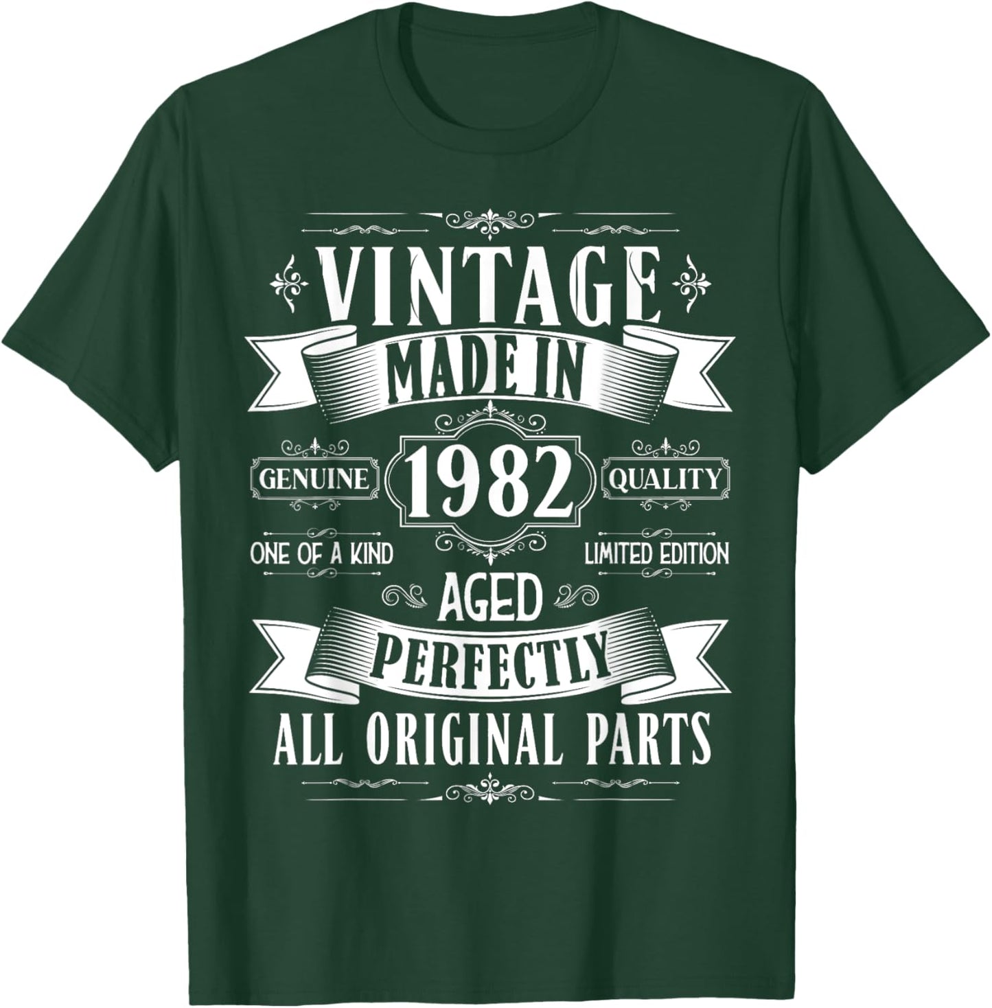 Vintage 43rd birthday men Born 1982 43 years old Bday T-Shirt - T-Shirt | Forest